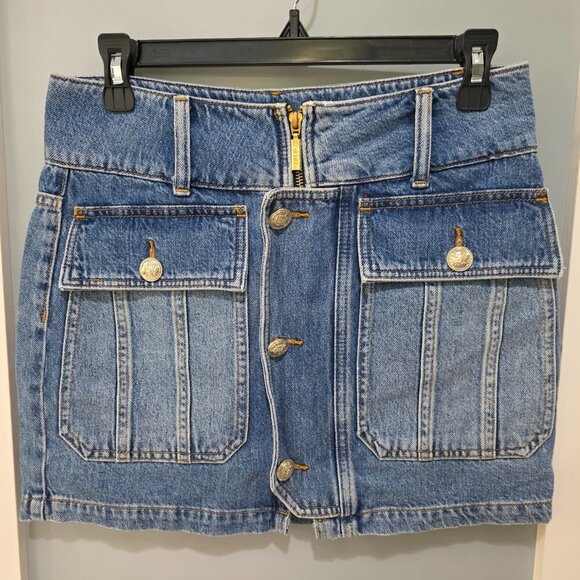 Liu Jo Milano Designer Jean Top & Skirt Set Women’s Size 6/27 Blue Denim - Picture 10 of 16